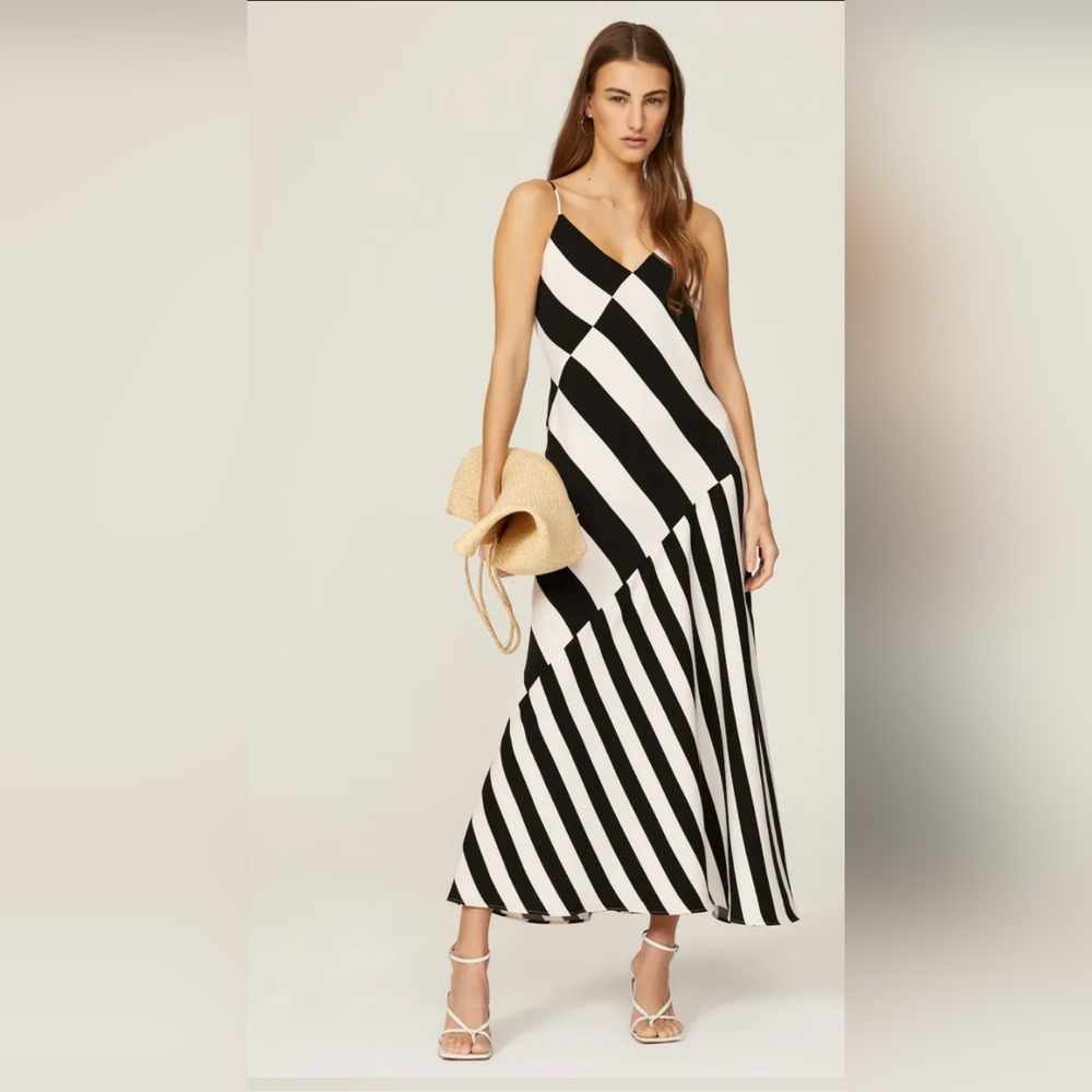 Black and White Striped Maxi Dress
